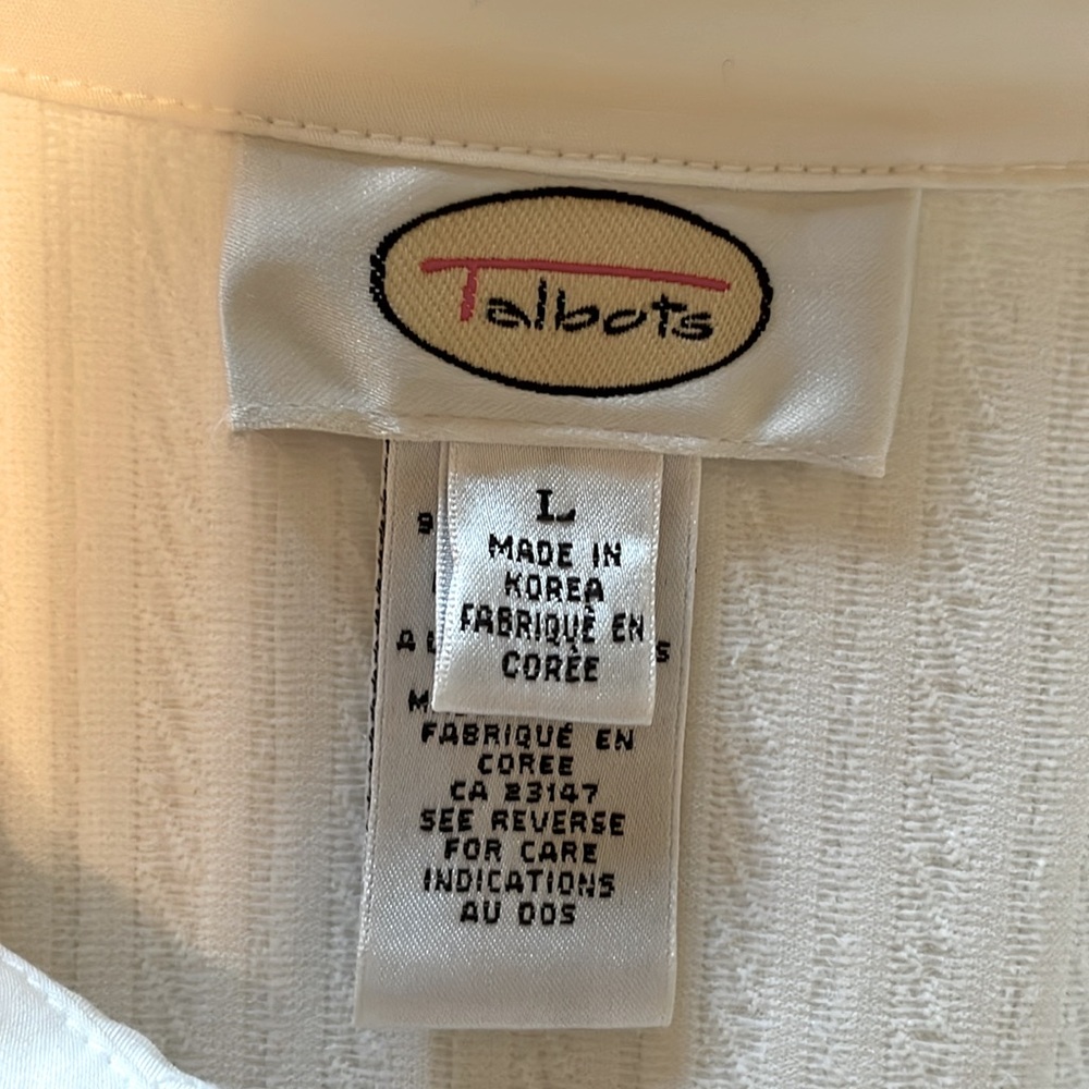 Talbotstextured Split Neck Spread Collar Shirt Si… - image 4